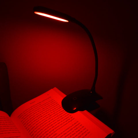 krokodille Balehval Foranderlig GembaRed Calm Red LED Clip Book and Reading Light
